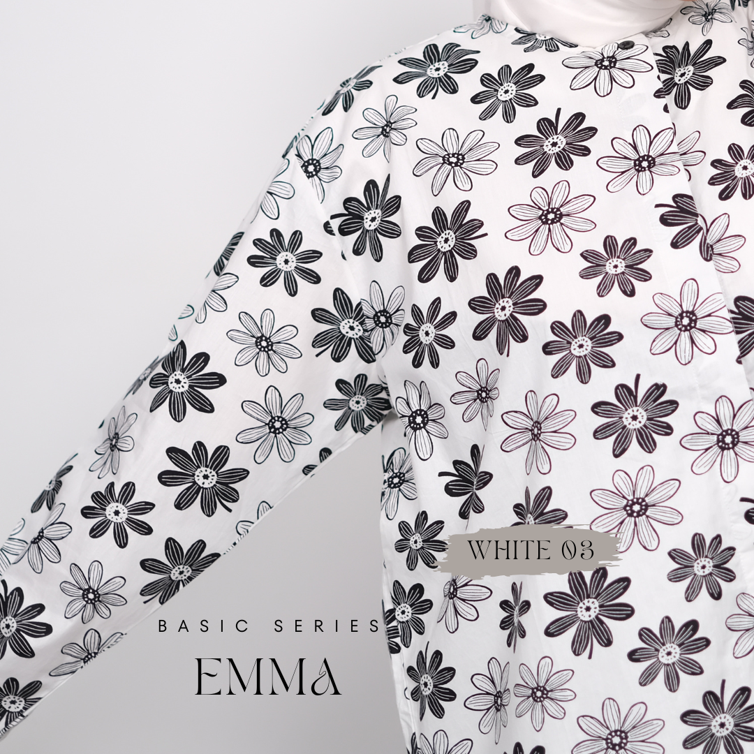 Emma Pocket Shirt (Monochrome Floral)