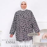 Emma Pocket Shirt (Monochrome Floral)