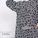 Emma Pocket Shirt (Monochrome Floral)