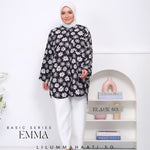 Emma Pocket Shirt (Monochrome Floral)