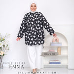 Emma Pocket Shirt (Monochrome Floral)