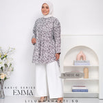 Emma Pocket Shirt (Monochrome Floral)