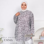 Emma Pocket Shirt (Monochrome Floral)