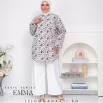 Emma Pocket Shirt (Monochrome Floral)