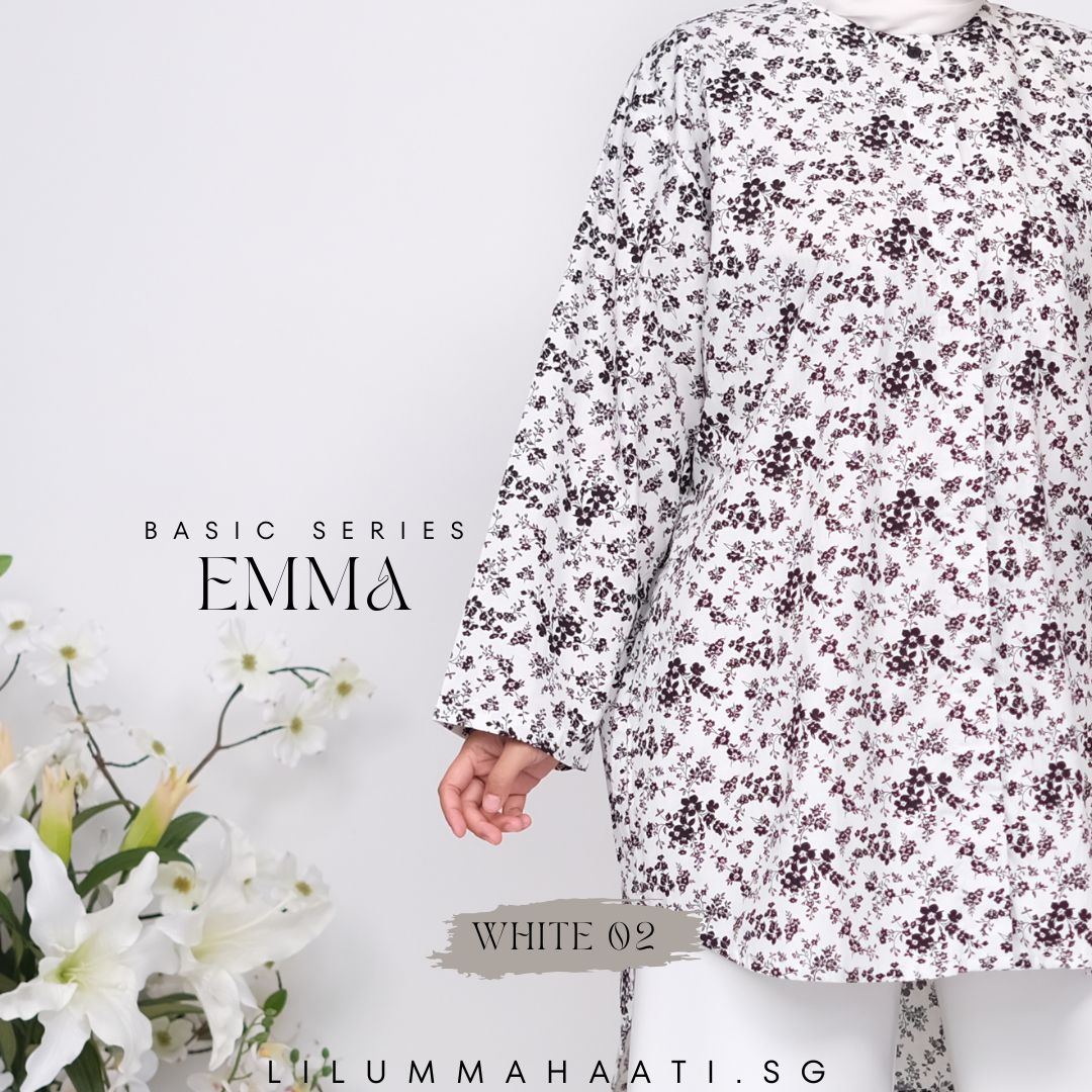 Emma Pocket Shirt (Monochrome Floral)