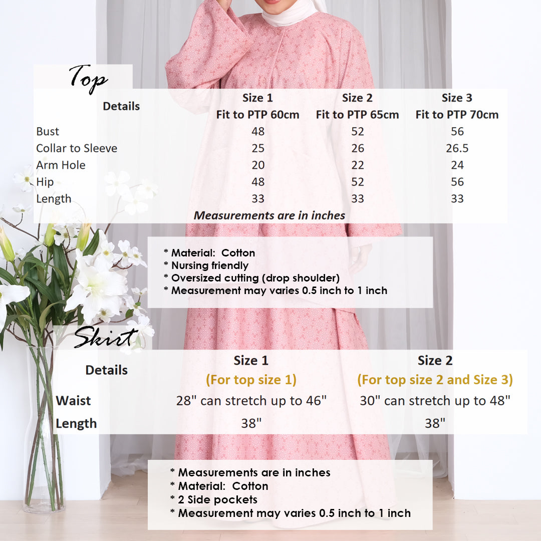 (Klasique Raya) Yuna Skirt Set